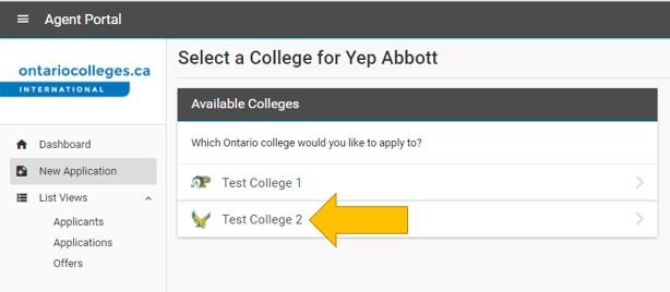 Duplicate Applications create challenges for college admissions staff and slow down the application processing time. Please avoid creating duplicate applications wherever possible. Select a College 1.