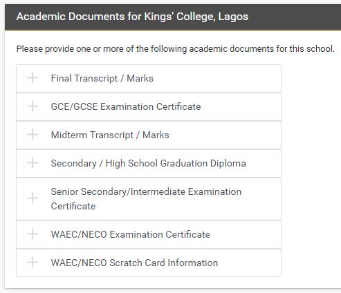 Academic Documents You must provide supporting documentation as evidence of the Applicant s previous schooling. Please make sure scans or photographs are of good quality and are easily readable.