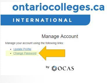 account. Click on the Change Password link.