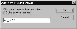 communication driver. Select the DF1 driver. 1.
