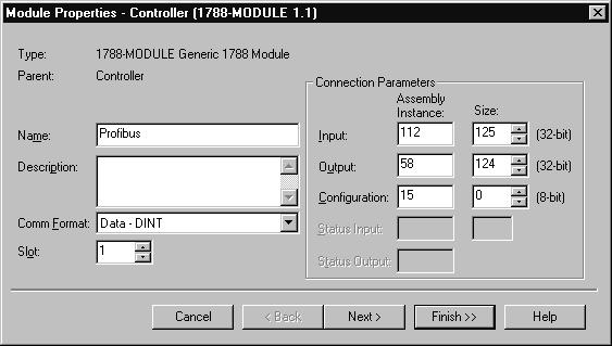 2 Right-click to select New Module and add a 1788-MODULE communication daughtercard. 3.