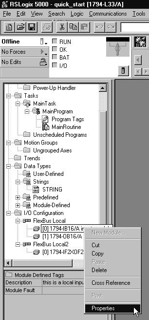 Getting Started 1-11 Changing module properties 1. View properties for the module. 2 Configure A.