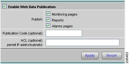 System Administration Figure 2-14 Web Data Publication Window To enable web publishing: Choose Admin > System. In the System menu, click Web Publishing.
