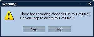 The system shows a confirmation message Are you sure you want to remove this volume?