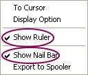 Chapter 4 System Operation TIP: Right click the time slider to show the pop-up menu. Uncheck the Show Ruler or the Show Nail Bar option, the ruler or the nail bar will be hidden.