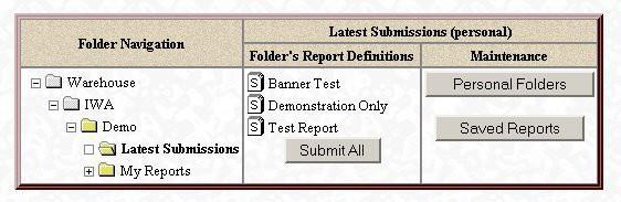 XIII. Submitting Saved Reports Return to Table of Contents When you have saved the parameters for your recurring reports, you can begin to truly appreciate the efficiency and convenience of the