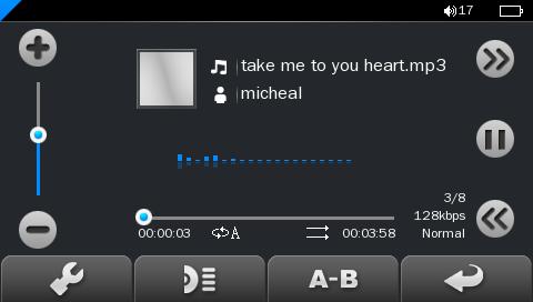 Music Player interface Whenever you start playing a song you ll reach the Music Player Interface as below. Play Music Click the Play button to start playing, click again to pause.