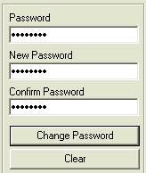 56 Changing the Password AEC User Manual 50 IP Setup 1 At the Main menu Start Task field, select Change Password to open the password dialog 2 Complete the Password, New Password, and