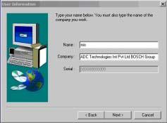 opens Installation 5 Type the user name and company using the Access Easy Utilities software