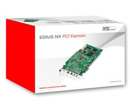 Package Contents EDIUS NX Express (NHX-E2) PCI Express x1 bus card SD/HD component output and SD MPEG-2/MPEG-4 encoder PCI Express x1 bus card 1 x FireWire (IEEE 1394) cable (4-pin to 4-pin) 1 x