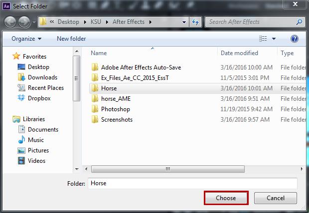 7. In the dialog box that appears, create a new folder (if necessary)