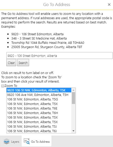 Bookmarks tool opens the bookmarks view to show the Bookmarked Locations. Go to Location Group Go to Address button opens a tool that enables the user to enter an address to search.