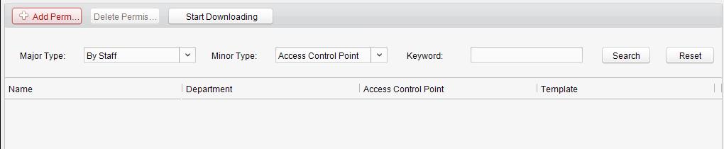 16.6.2 Access Permission Searching After the permission settings being completed, you can search and view permission assigning condition on the searching interface. 1. Enter the Permission page. 2.