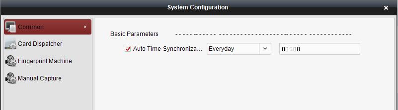 Auto Time Synchronization The Auto Time Synchronization of the Access Control System can operate auto time adjustment to all access control devices of the Access Control System according to specified