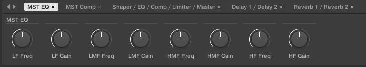 Page 11 - Master EQ Page 12 - Master Comp Page 13 - Master Effects Output / Enable Page