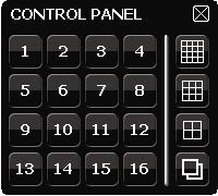 2 PTZ Control Panel at page 13. Click to show the power off panel to either halt or reboot the system. 3.2.1 Channel Switch Click on the quick menu bar to display the panel as follows: Note: The buttons available depend on the model you have.
