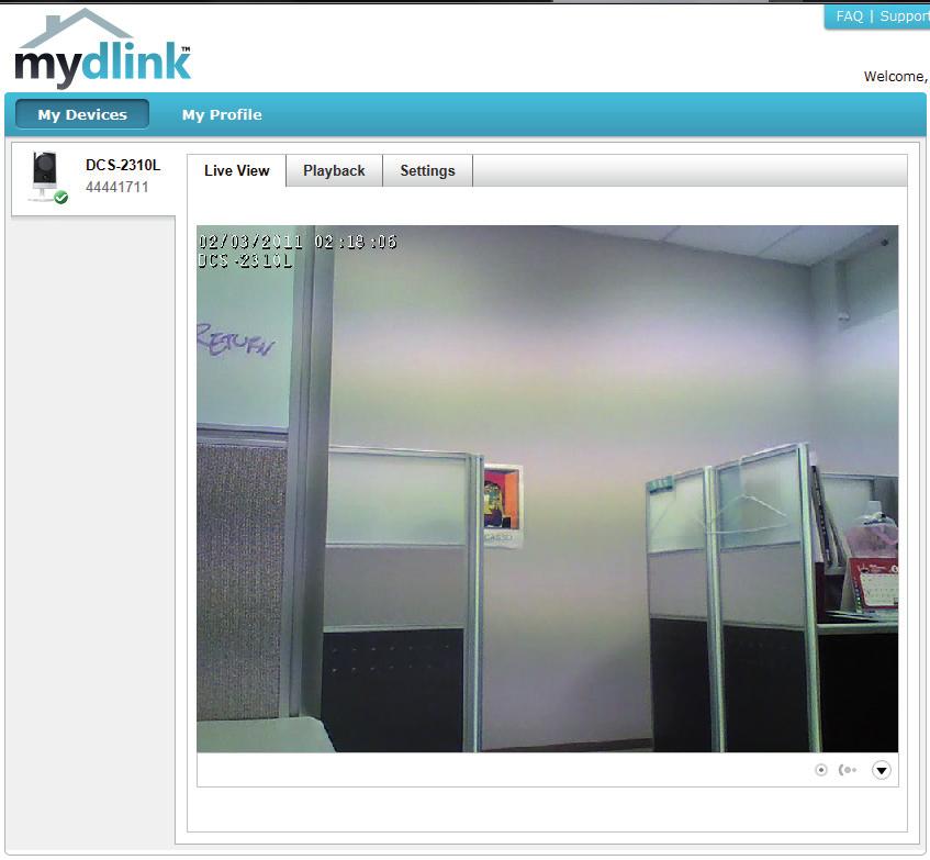 Section 2: Installation Zero Configuration will navigate to the mydlink Live View tab for