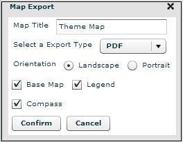 Figure 7. The Map Export Dialogue Box in Administrative Unit.