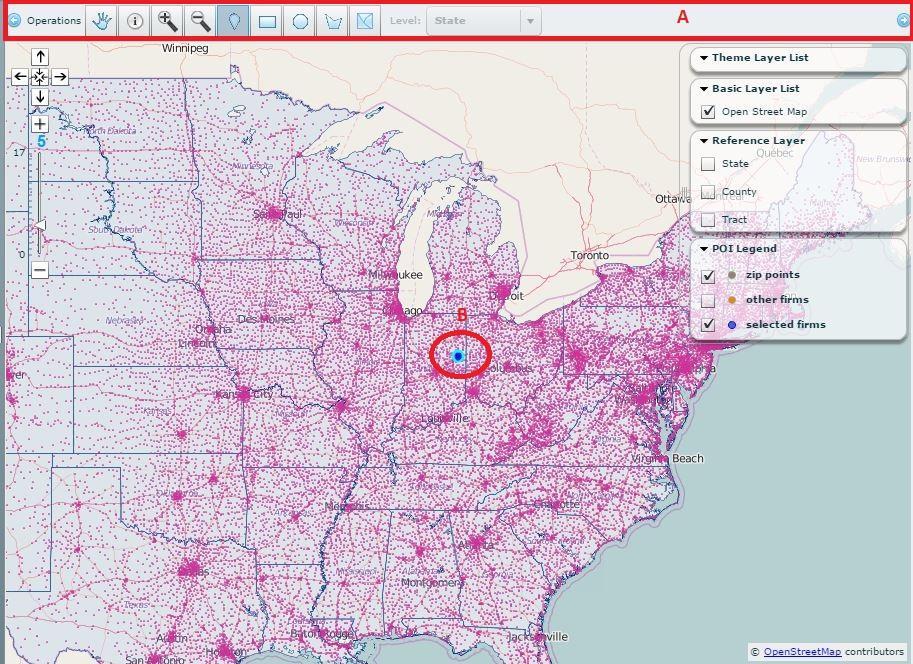 Figure 48. The Location Selection in Establishment via Query by Point Icon in Toolbar on Map. 6.3 REPORT A report can be generated by selecting Report tab.