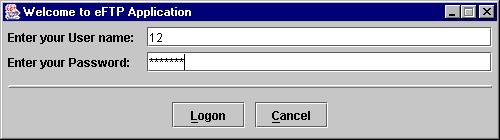 Team A eftp User Guide 7/30 Part II : Getting Started Logon Details After your administrator has setup appropriate ways of executing / running the eftp Application, the first thing you will see is