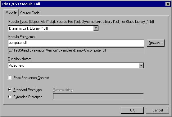 Chapter 4 Exploring TestStand 3. A dialog box may appear with options for the file path. Choose the option Use a relative path for the file you selected.