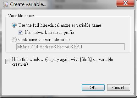 right-click and select Create variable.