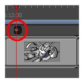 Chapter 8: How to Create an Animatic 4. In the Timeline view, click and drag the timeline cursor to the frame when you want your camera movement to end. 5.