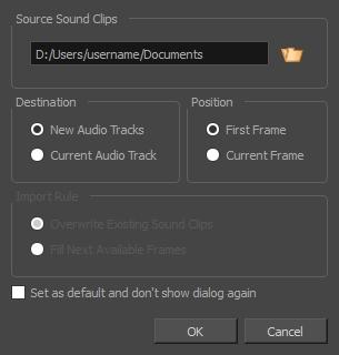 Storyboard Pro 6.0 Getting Started Guide How to import a sound clip 1. In the Timeline view, select the audio track in which you want to import sound clips. 2.
