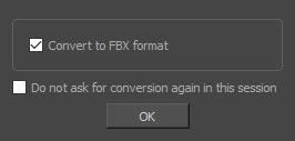 Chapter 9: How to Work in 3D Filmbox (.fbx) 3DS Max (.3ds) Wavefront OBJ (.obj) Allembic (.abc) Collada (.dae) NOTE It is recommended to use the Filmbox (.