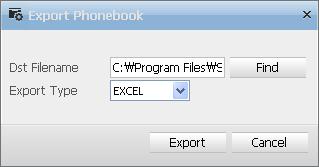 Specify the name and type of file to which the contacts are to be exported. 5.