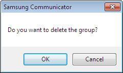 Deleting a Group To delete the selected group, click the [Group Delete] button.