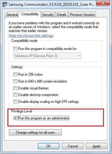 Administrator Privilege Settings To correctly apply dial rules, the program installation file must be run with administrator privileges. You can configure this in the following way.