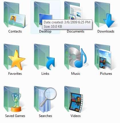 Vista Special Folders Windows uses the concept of special folders to help present the contents of the