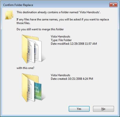 Copy Over Existing Folder When destination folder have