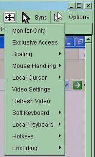 Figure 5-6. Remote Console Options Menu A short description of the options follows. Monitor Only Toggles the Monitor only filter on or off.