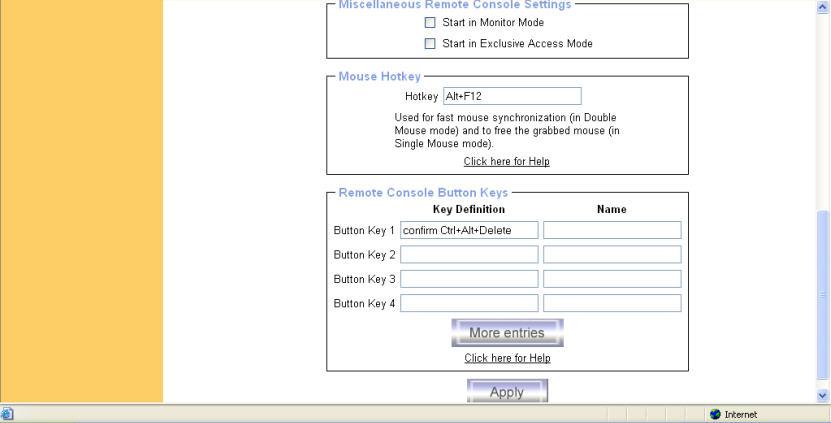 Figure 6-19. User Console Settings (Part 2) Remote Console Type Specifies, which Remote Console Viewer to use. Default Java-VM Uses the default Java Virtual Machine of your Browser.