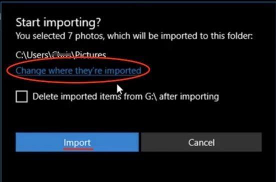 Here, you can also check the box, Delete imported items from (device) after importing.