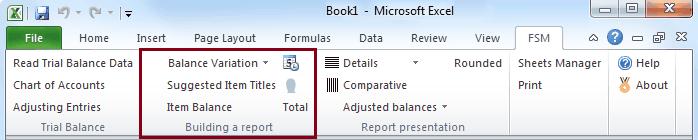 Trial Balance 29 Close - Close the dialog. 5 Building a report The Building a report buttons let you: Activate Balance Variation for e.g. Statement of Cash Flow, financial statement Notes, and Quarterly financial statements.