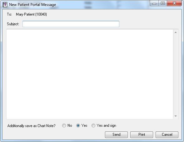 SENDING A MESSAGE TO THE PATIENTPORTAL To send a message for the patient to view on the PatientPortal: 1. In Clinical, open the applicable patient s chart 2.