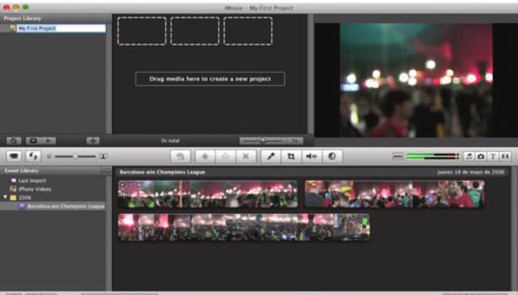 imovie Timeline Once you have imported your video)s) into imovie they will be