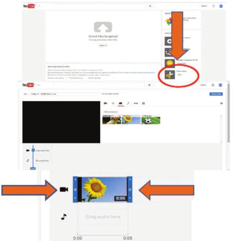 1. You can also edit your video in YouTube. Simply log into YouTube go to Upload and Video Editor 2.