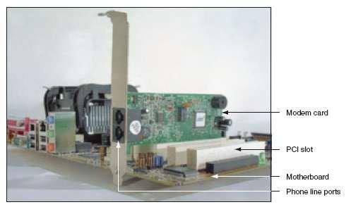 Figure 1-32 This adapter card is a modem card and is mounted in a PCI