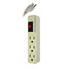 OUTLET-778 Power POWER STRIP SURGE 1/6/12 FT TR 3 OUTLET-3916-06W TR 6