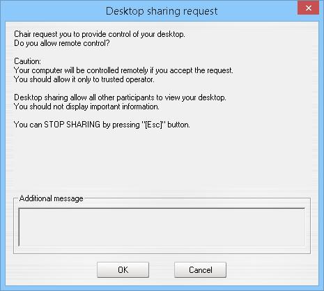4. Desktop common request screen is displayed by the participant. 5.