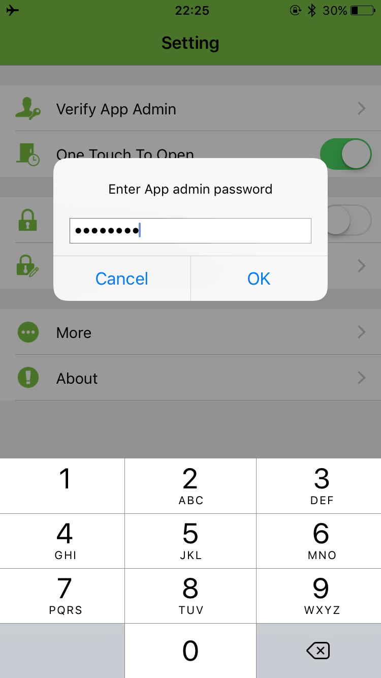 Setting Administrator After successfully connect the app with the lock, enter the [App Setting] interface and click [Supervisor password mode], and then