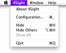 So go ahead and click on the 4Sight icon, which is a green circle (or red if you re on a call) and the tray menu should appear.