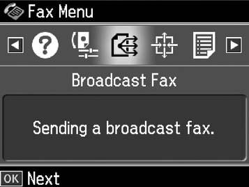 Broadcast Fax for Fax mode Menu Setting item Description Add Fax number r 1, 2, 3, 4, 5, 6, 7, 8, 9, 0, *, #, -