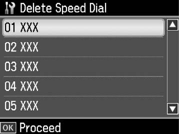 11.If you want to add another speed dial entry, press OK and repeat steps 5 through 10. 12.Press Home to return to the first screen. Editing a speed dial entry 1.