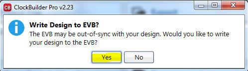 Using the Si5394 EVB Once you open the default plan (based on your EVB model number), a popup will appear Figure 10.6.