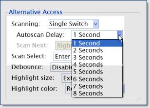 Select the length of time the cursor dwells